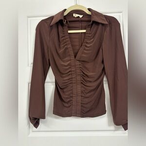 Brown ruched shirt